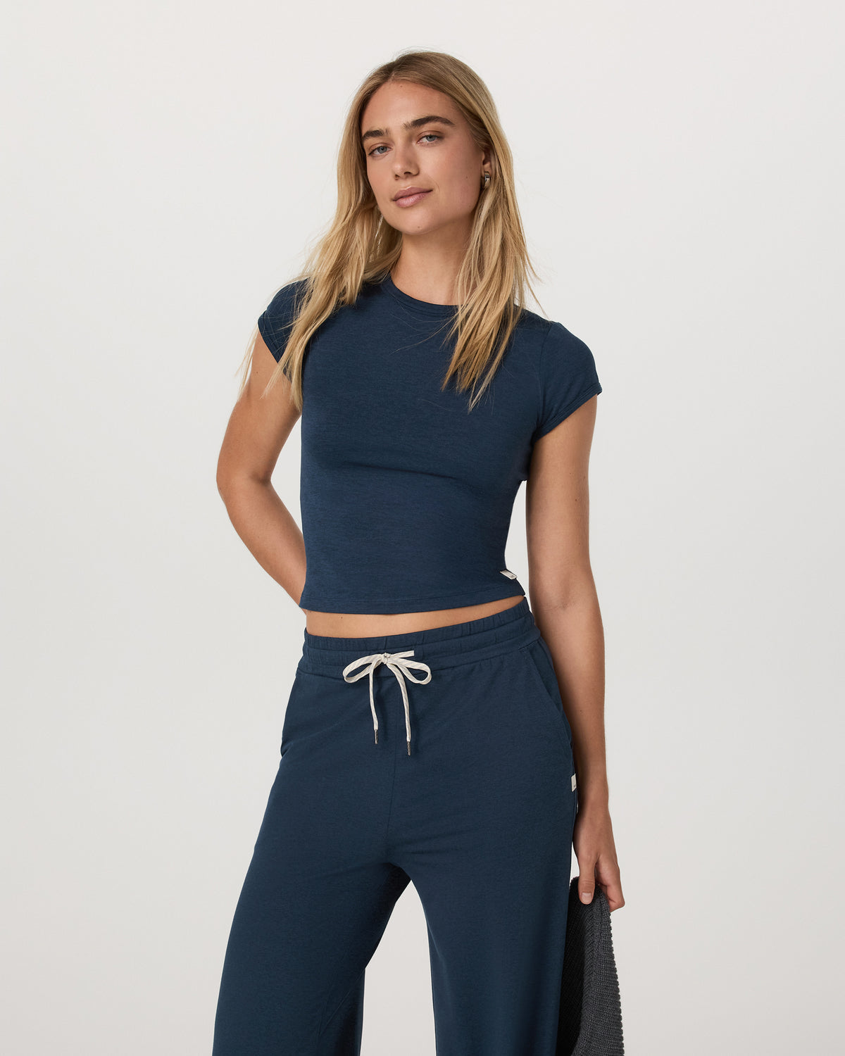 Women's Short Sleeve Halo Baby Tee Blue Coast Heather | Vuori online