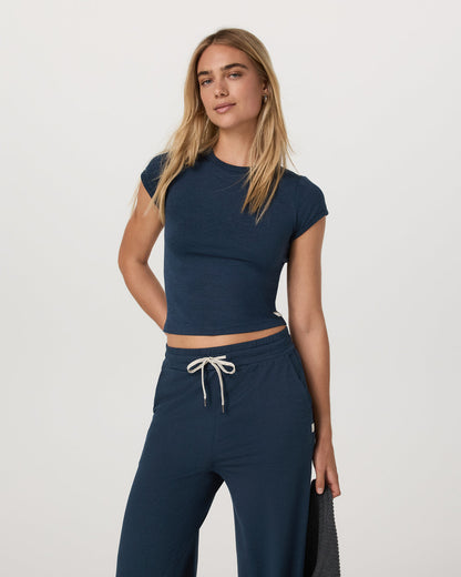 Women's Short Sleeve Halo Baby Tee Blue Coast Heather | Vuori online