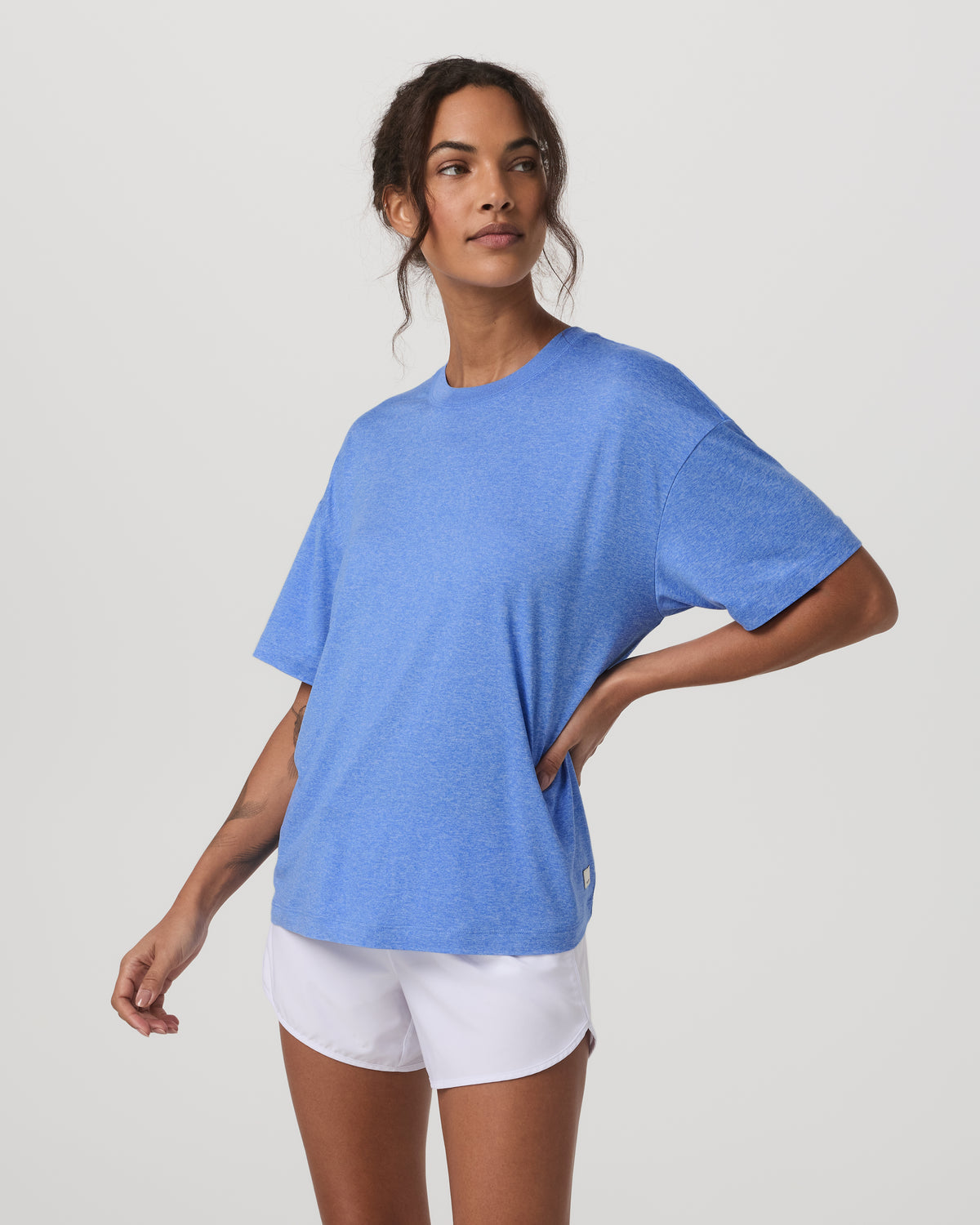 Energy Tee Long Women's Riviera Blue Heather Tee Shirt | Vuori onsale