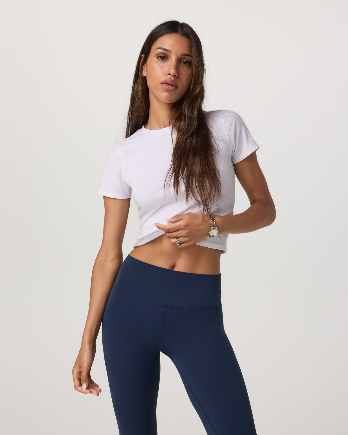 Pose Fitted Tee White Rib Knit Tee Clothing | Vuori sale