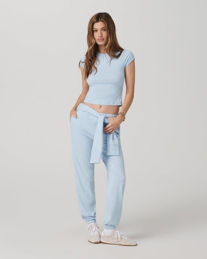 Halo Baby Tee Women's Soft Sky Heather Fitted Tee Shirt | Vuori online