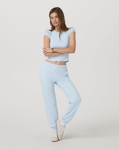 Halo Baby Tee Women's Soft Sky Heather Fitted Tee Shirt | Vuori online