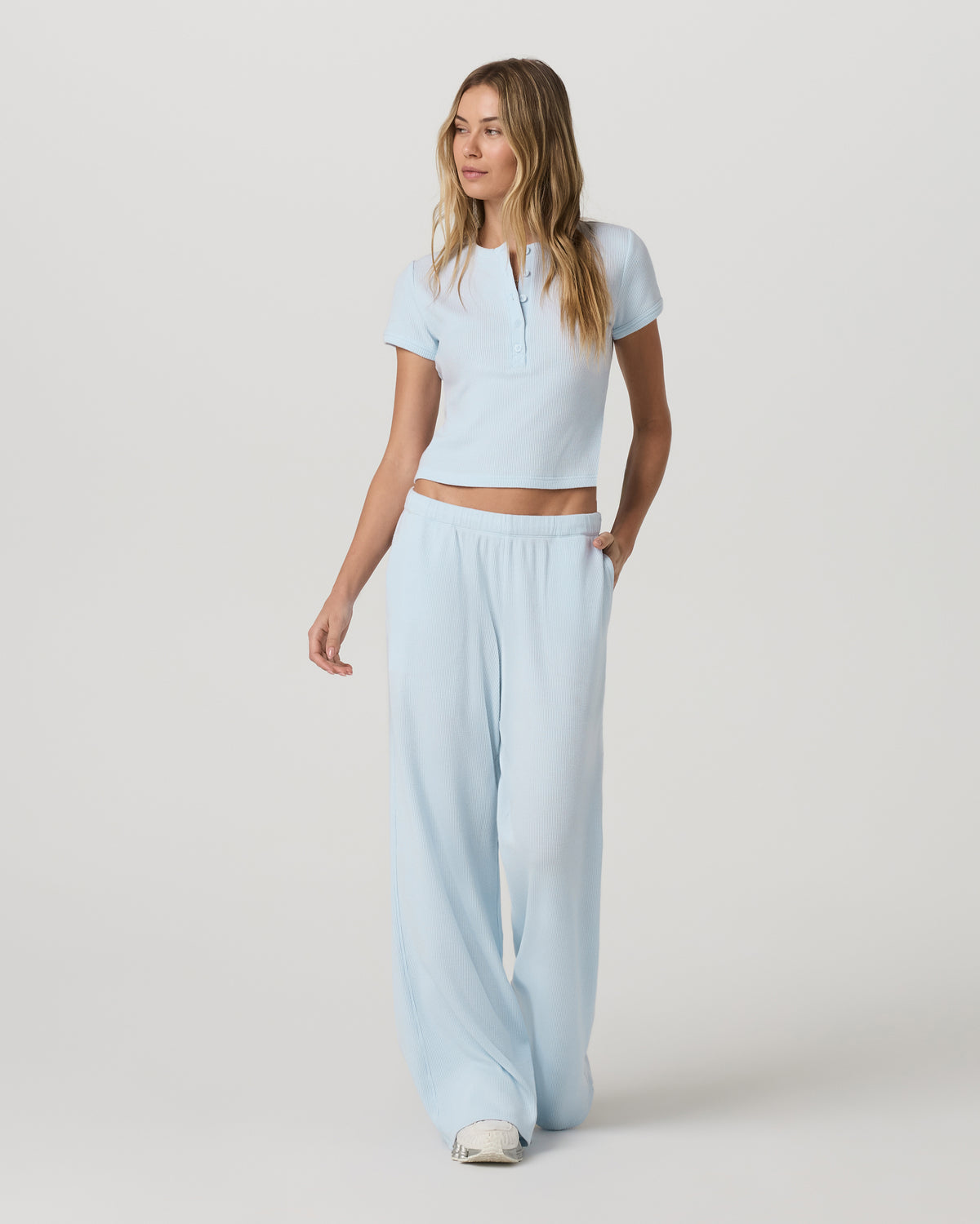 Short Sleeve Waffle Baby Tee Women's Soft Sky Tee Shirt | Vuori online