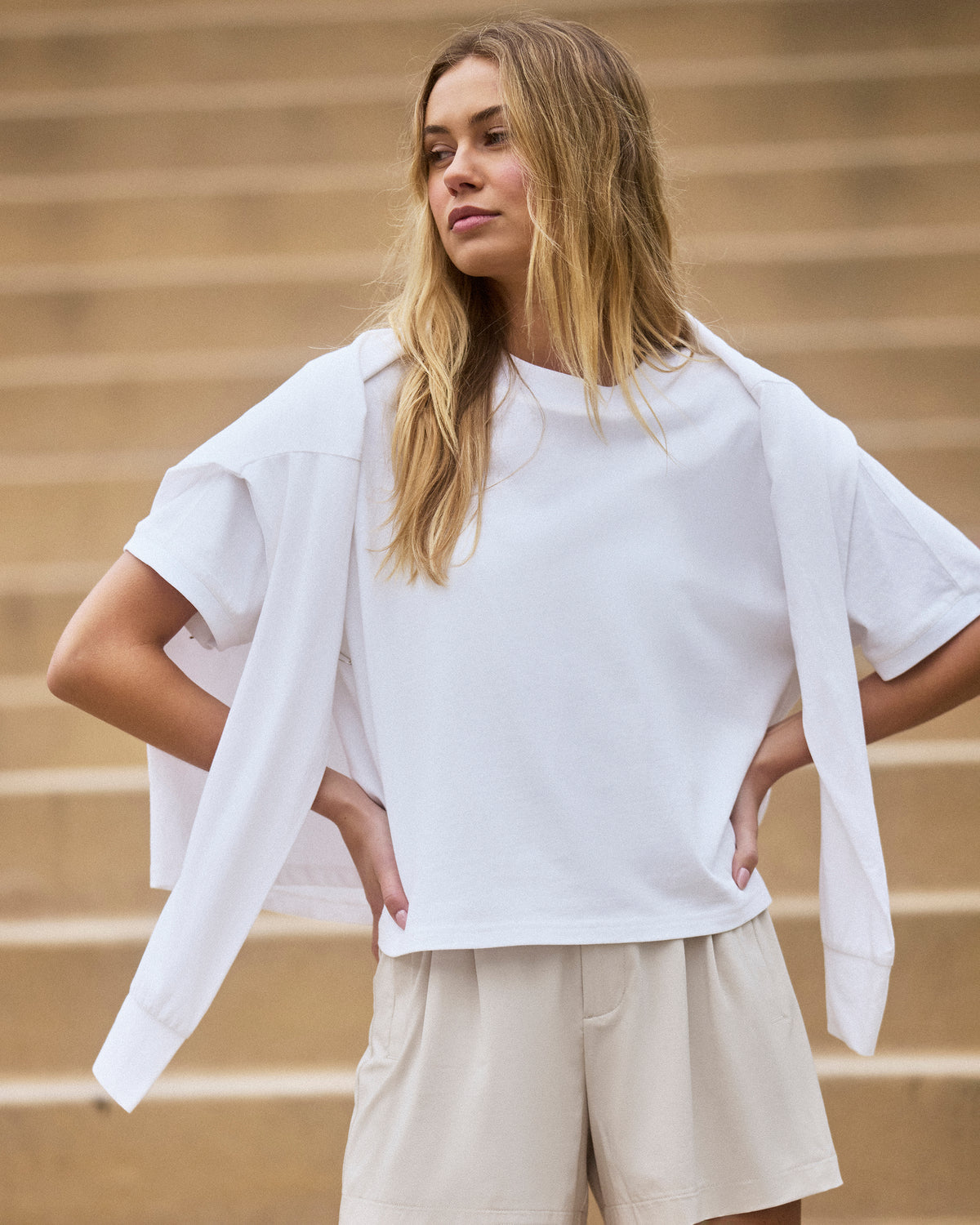 Short Sleeve Heavyweight Oversized Cotton Tee White | Vuori outlet