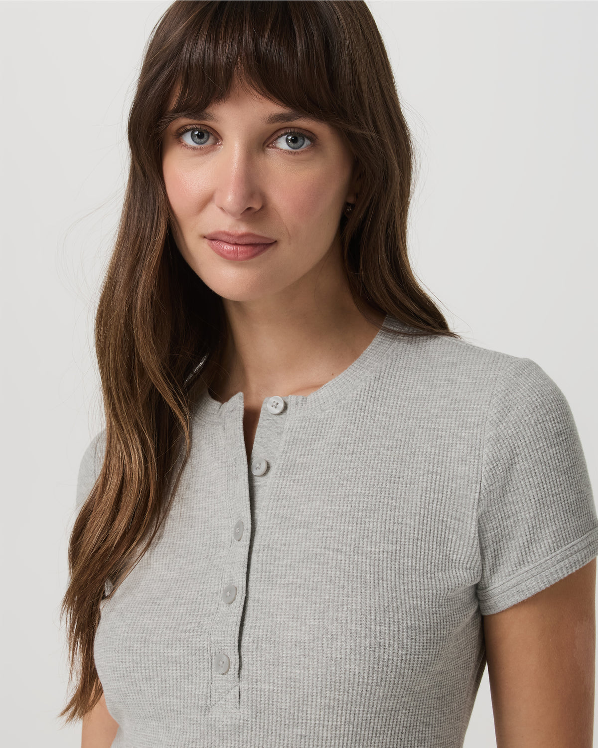 Women's Short Sleeve Waffle Baby Tee Light Heather Grey | Vuori shop