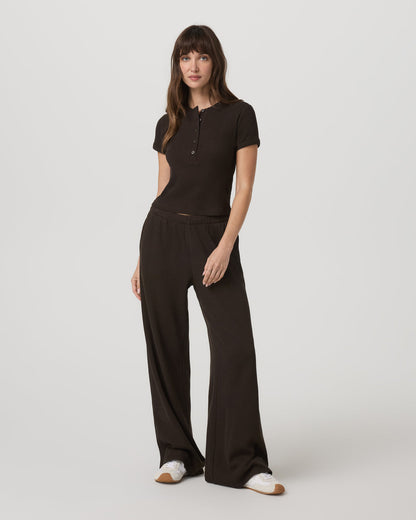 Short Sleeve Waffle Baby Tee Women's Dark Java T-Shirt | Vuori outlet