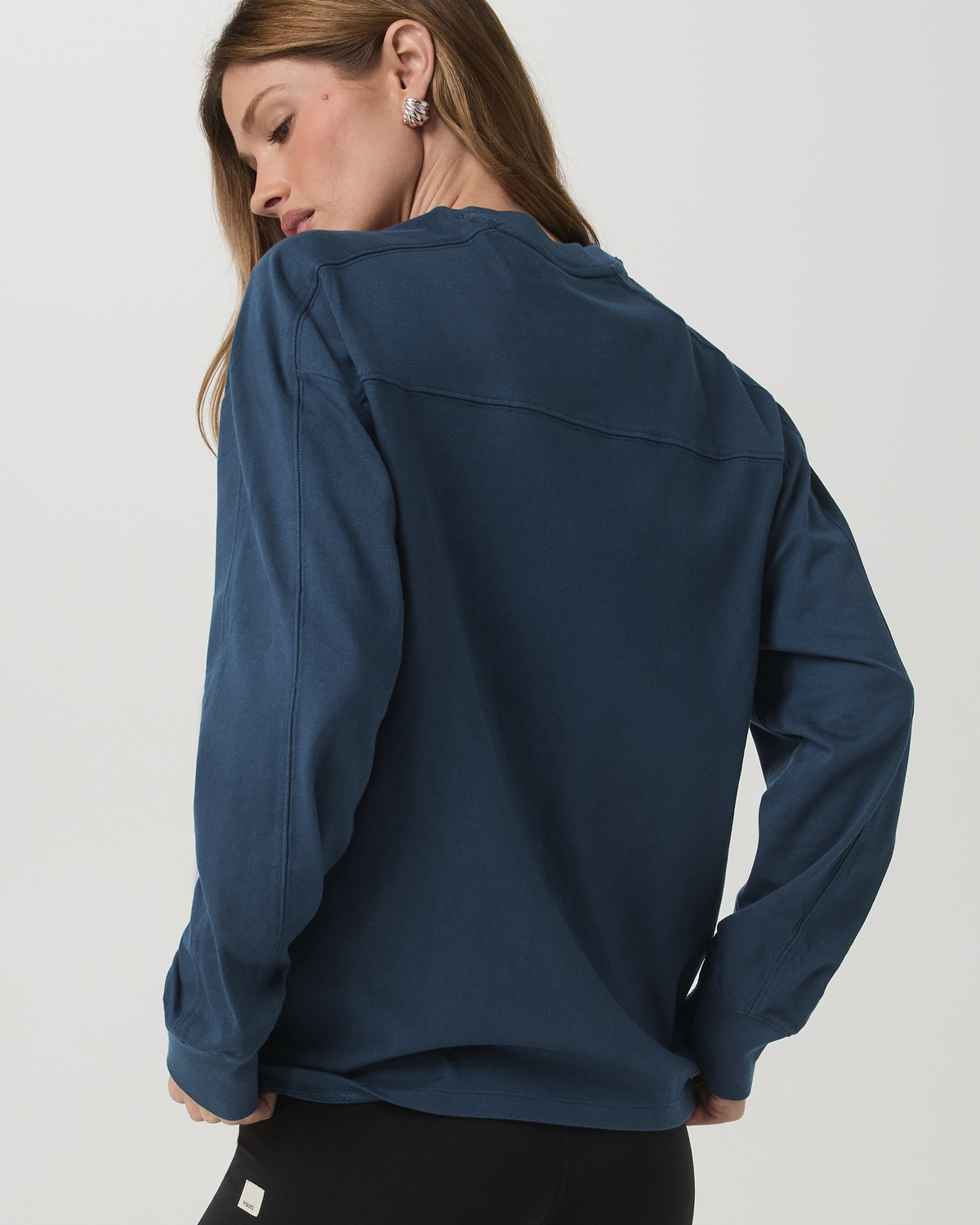 Long Sleeve Heavyweight Cotton Tee Ocean Blue Tee Shirt | Vuori for sale
