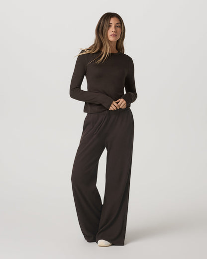 Long Sleeve Halo Essential Crew Tee Dark Java Heather | Vuori onsale