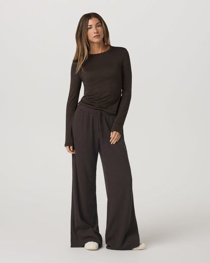 Long Sleeve Halo Essential Crew Tee Dark Java Heather | Vuori onsale