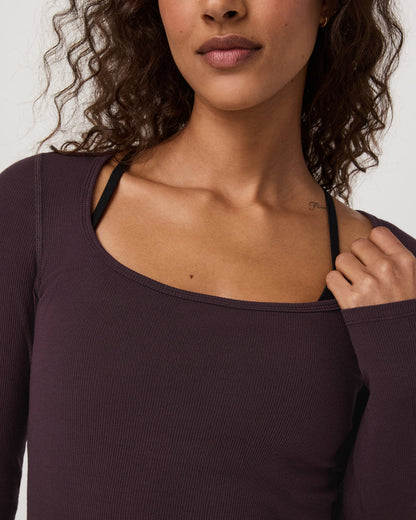 Long Sleeve Cove Ultra Scoop Women's Raisin Shirt | Vuori online