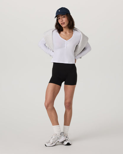 Long Sleeve Tuvalu Henley Women's White Shirt | Vuori discount