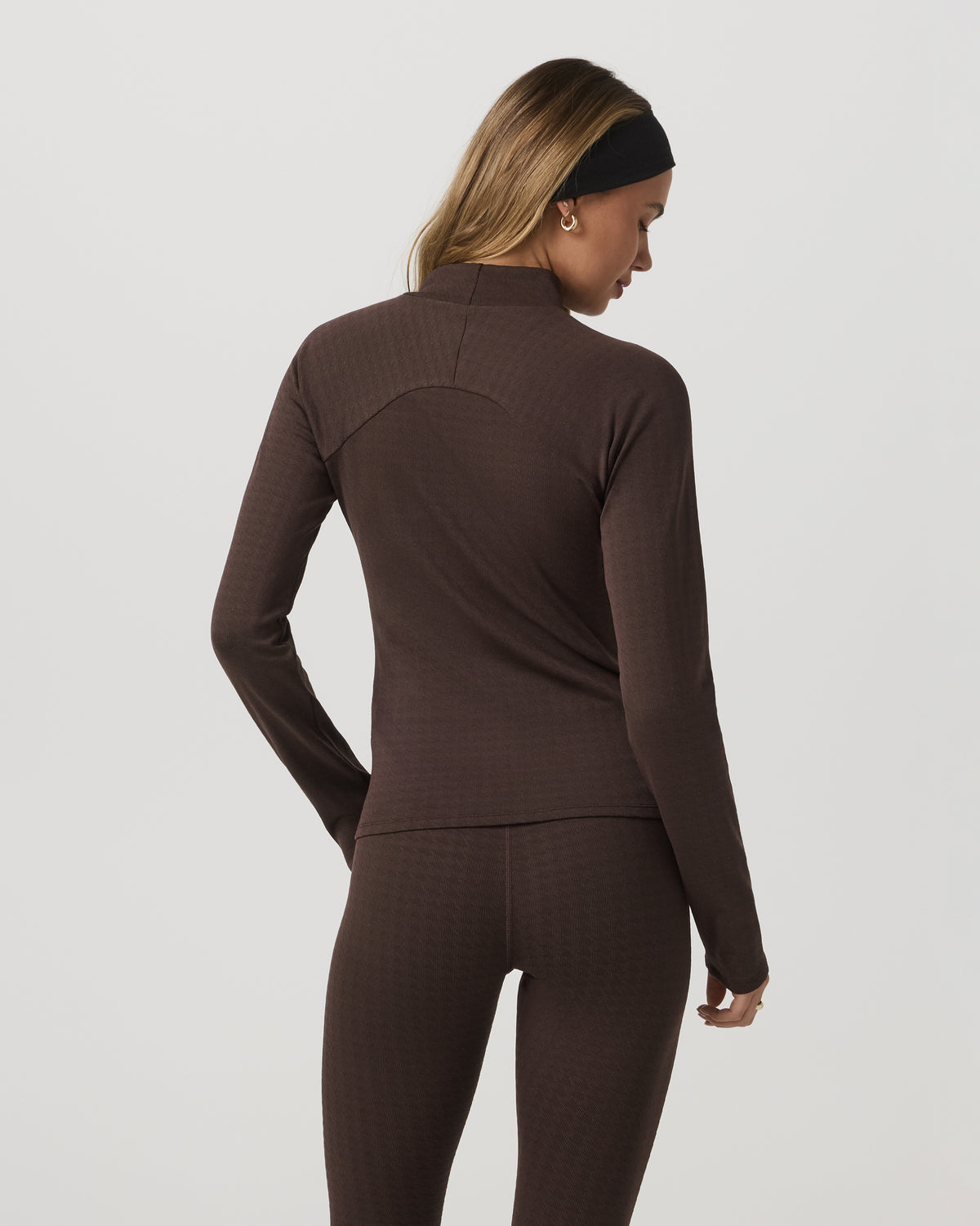 Long Sleeve Chilled Out Houndstooth Mock Java Houndstooth | Vuori shop