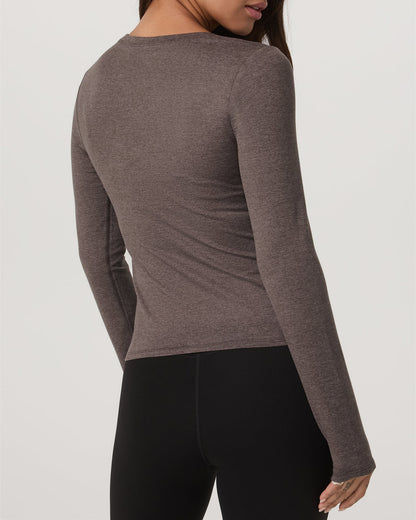 Women's Long Sleeve Halo Essential Scoop Chia Heather | Vuori onsale