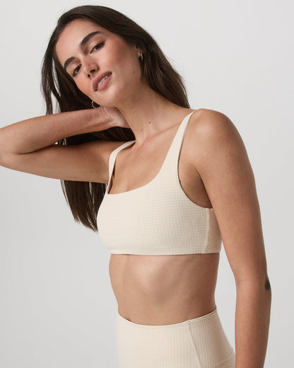 Micro Houndstooth Bra Women's Sports Bra in Natural | Vuori for sale