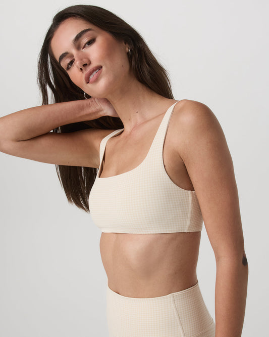 Micro Houndstooth Bra Women's Sports Bra in Natural | Vuori for sale