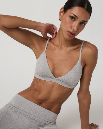 Halo Triangle Bra Pale Grey Heather Low-Support Bra | Vuori for sale