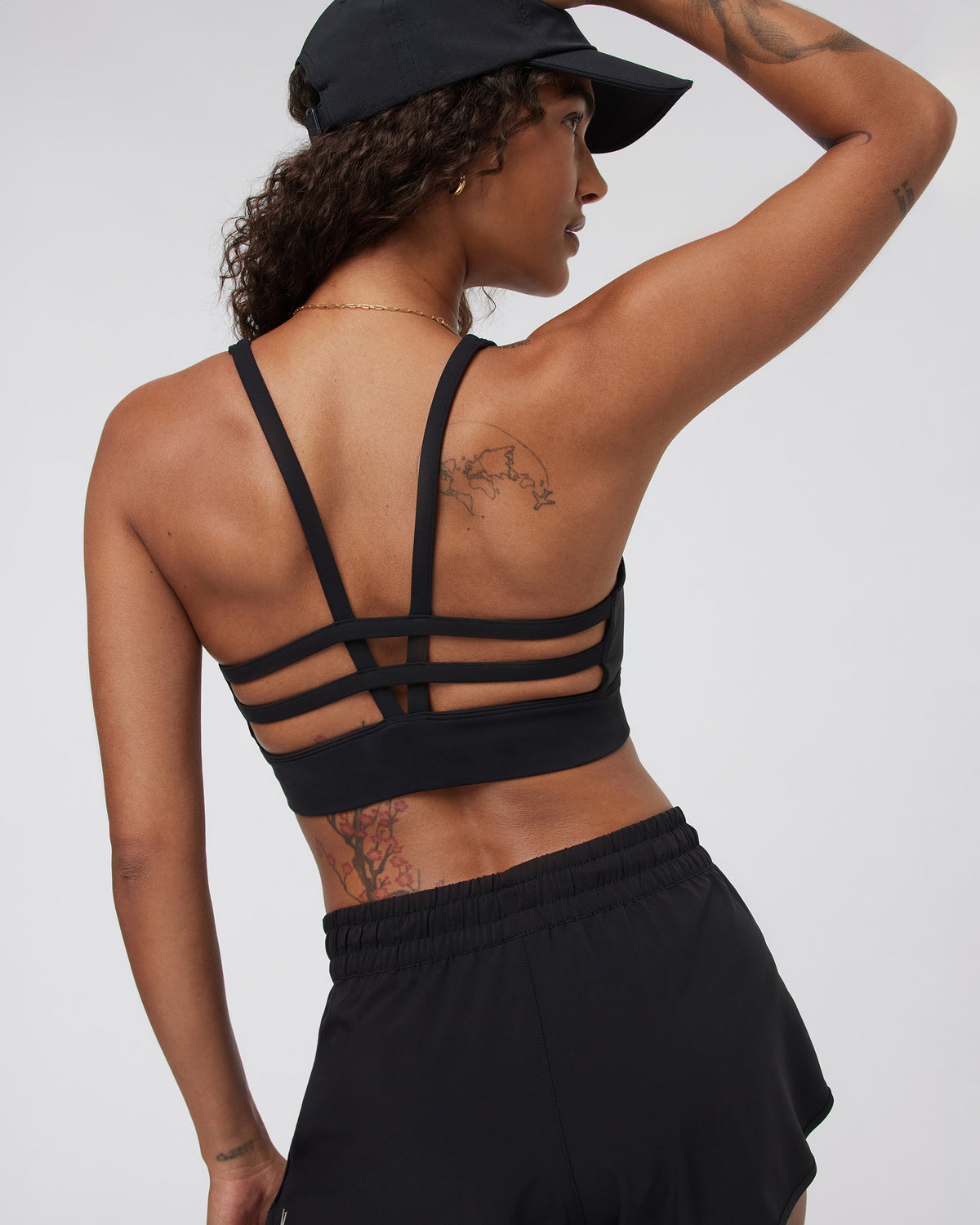 Yosemite Longline Bra Black Strappy Sports Bra | Vuori onsale
