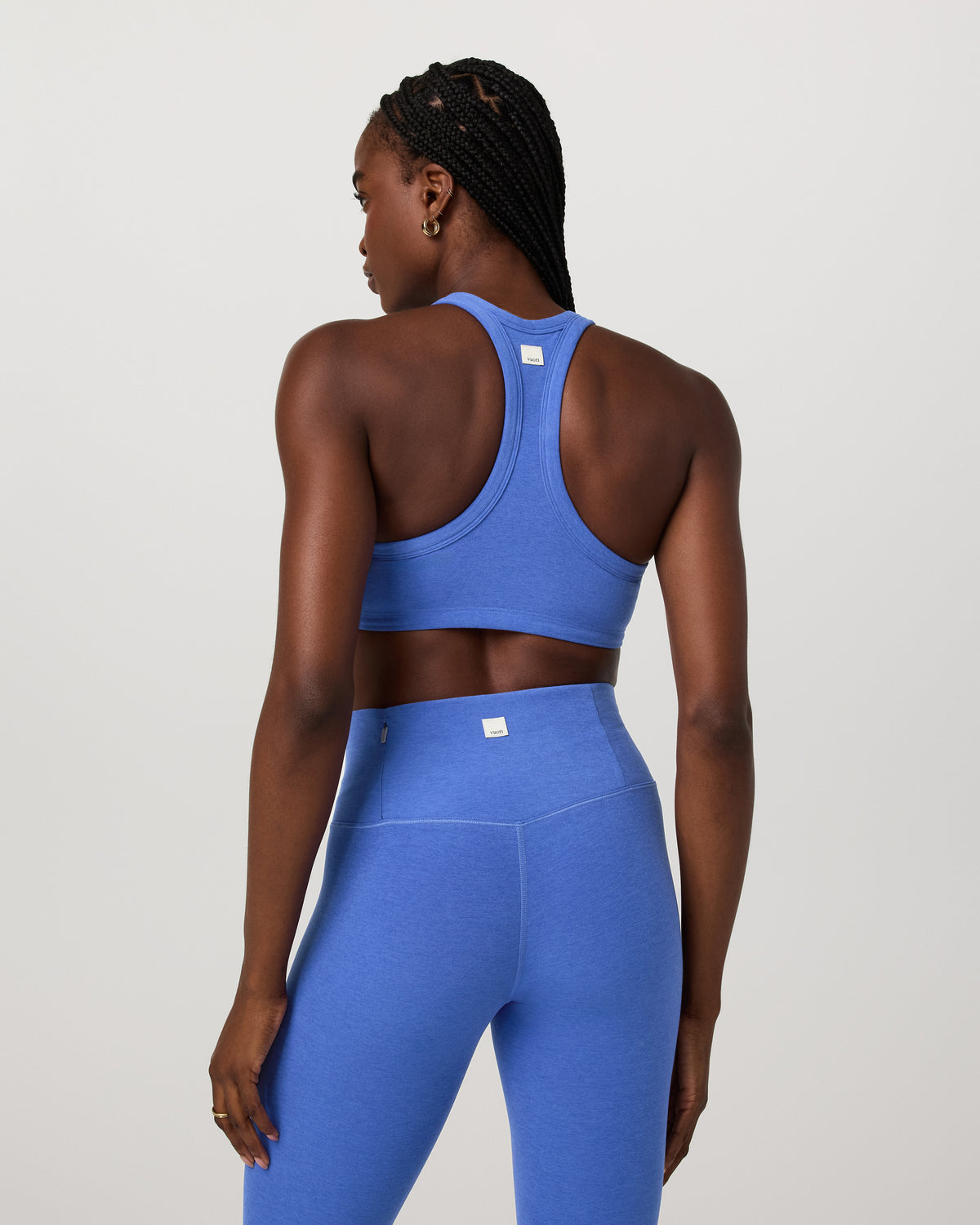 Elevation Racer Bra Women's Bright Iris Heather Sports Bra | Vuori shop