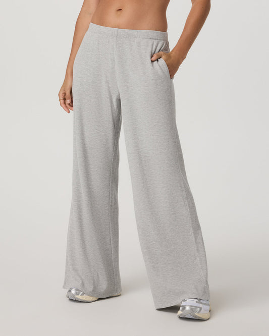 Waffle Wideleg Pant Women's Light Grey Waffle Knit Pants | Vuori for sale