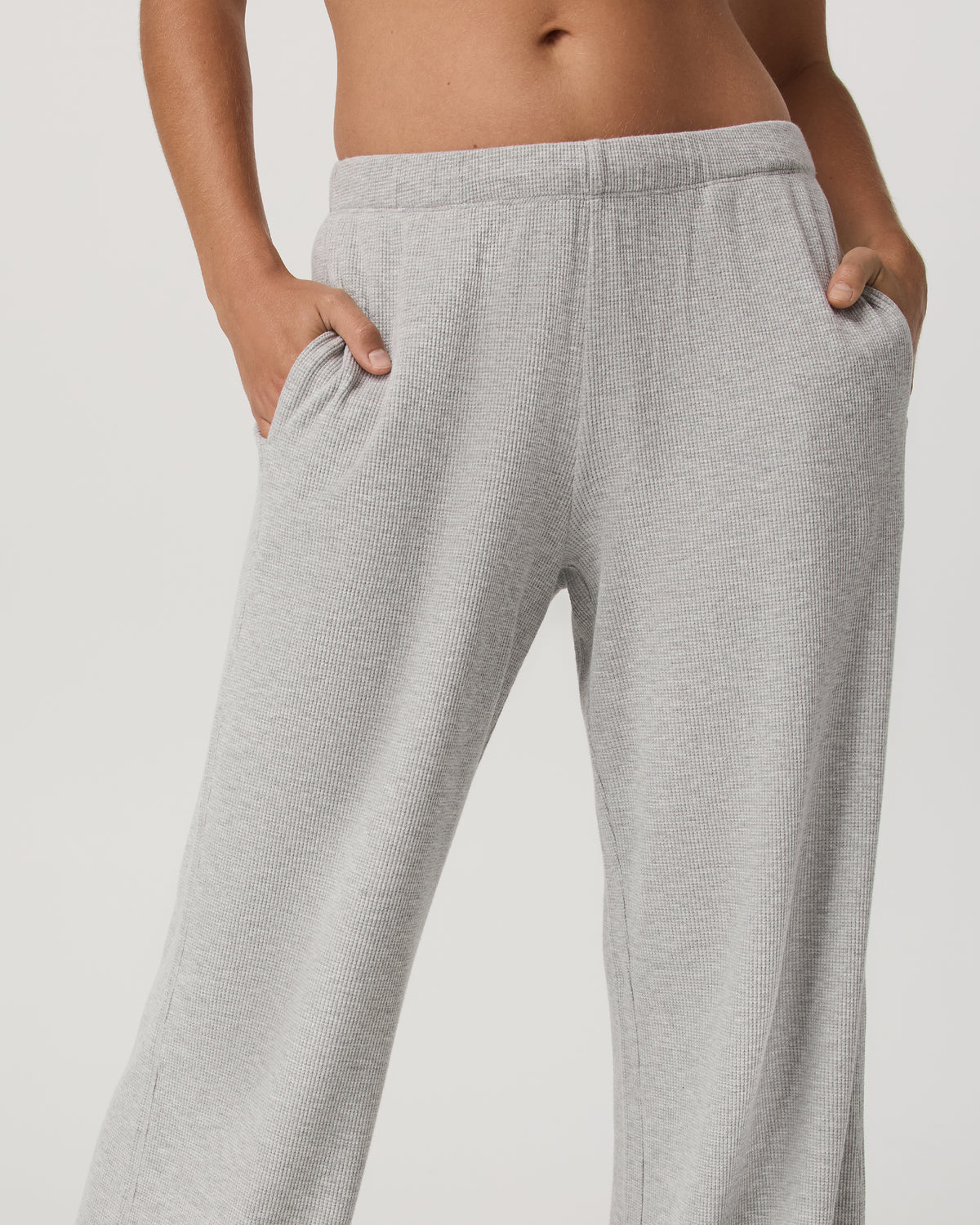 Waffle Wideleg Pant Women's Light Grey Waffle Knit Pants | Vuori for sale
