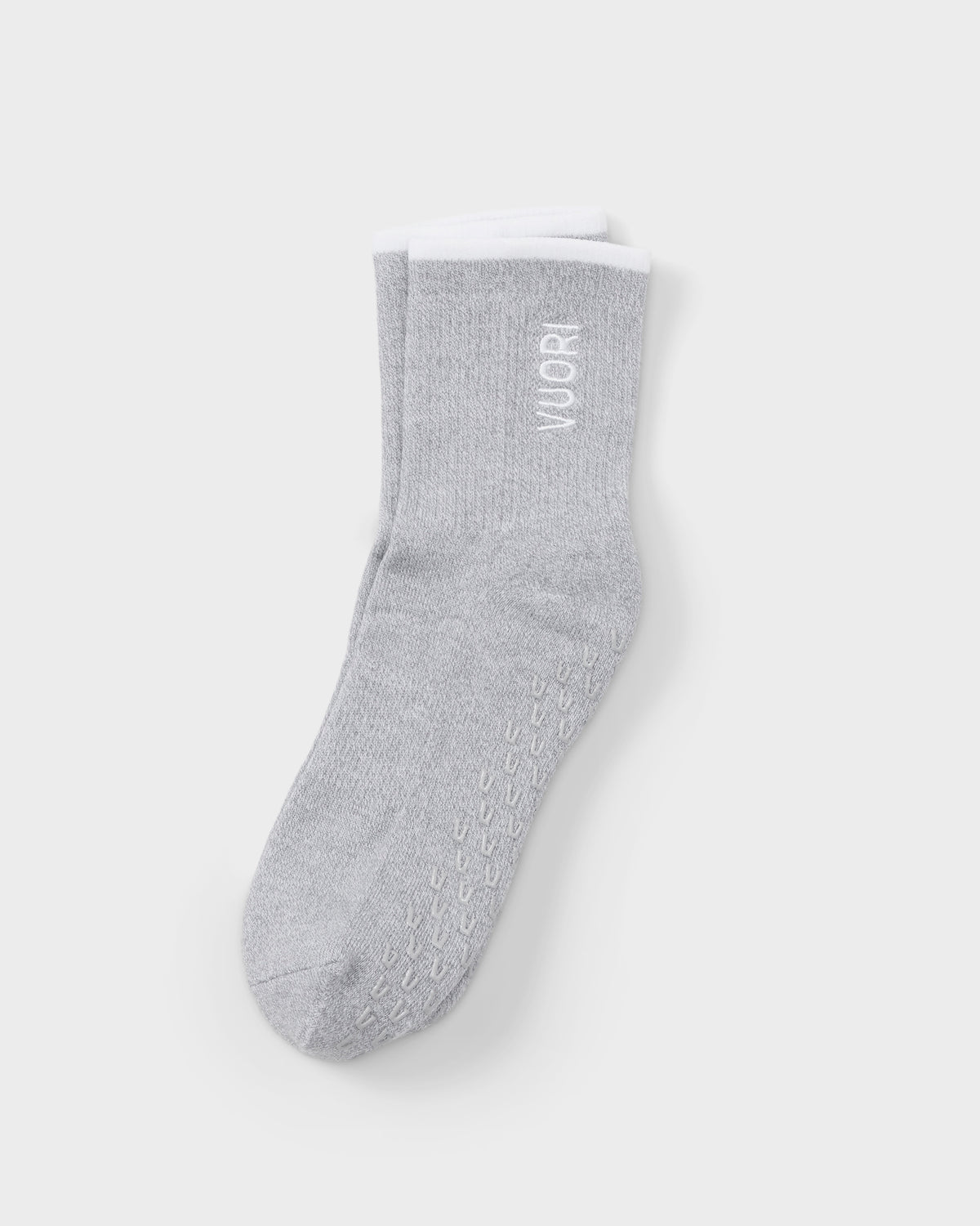 Half Crew Gripper Sock Light Heather Grey Grip | Vuori shop