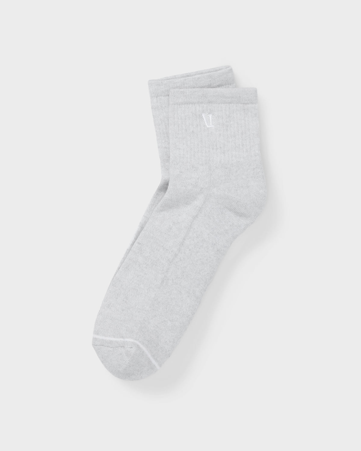 Quarter Crew V1 Sock 2.0 White Heather Grey Crew Socks | Vuori discount