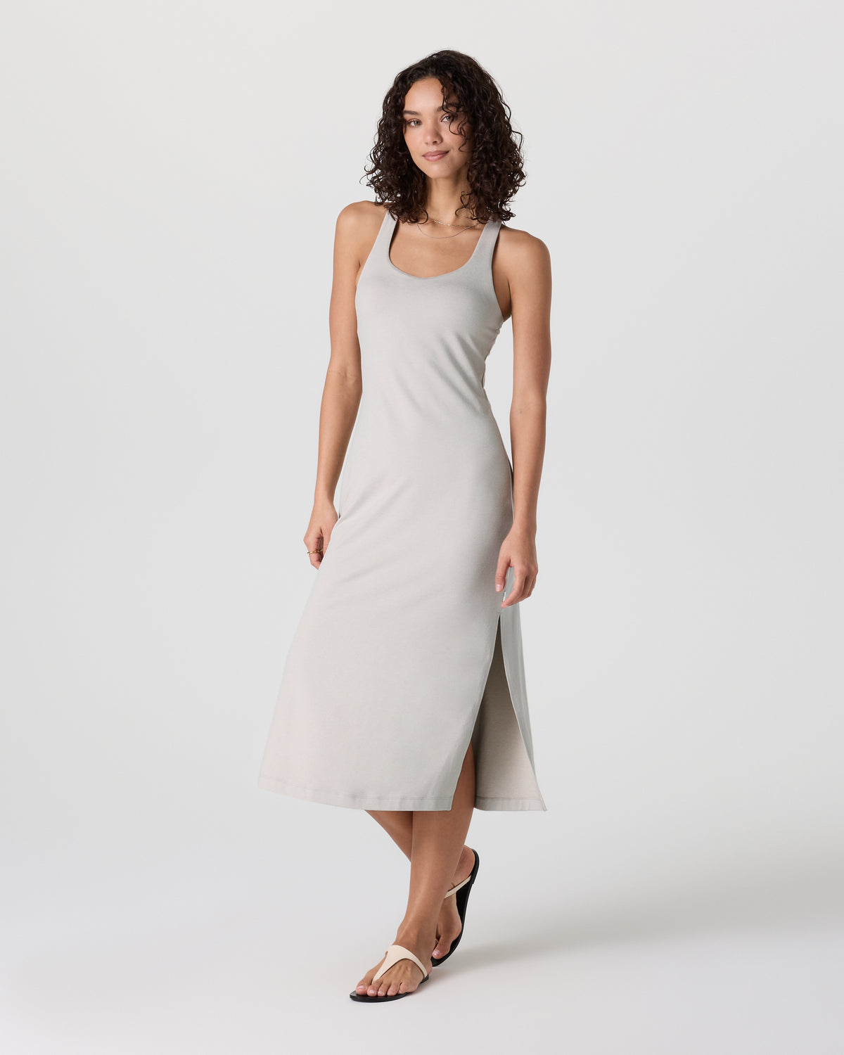 Halo Racerback Dress Ecru Heather | Vuori sale