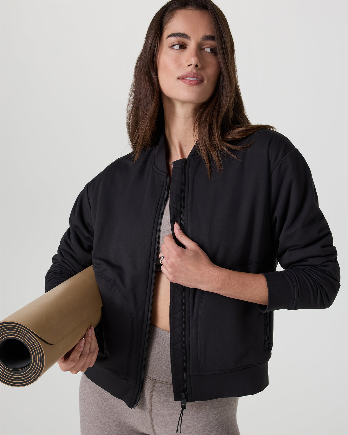 Halo Basin Bomber Women's Solid Black Jacket | Vuori onsale