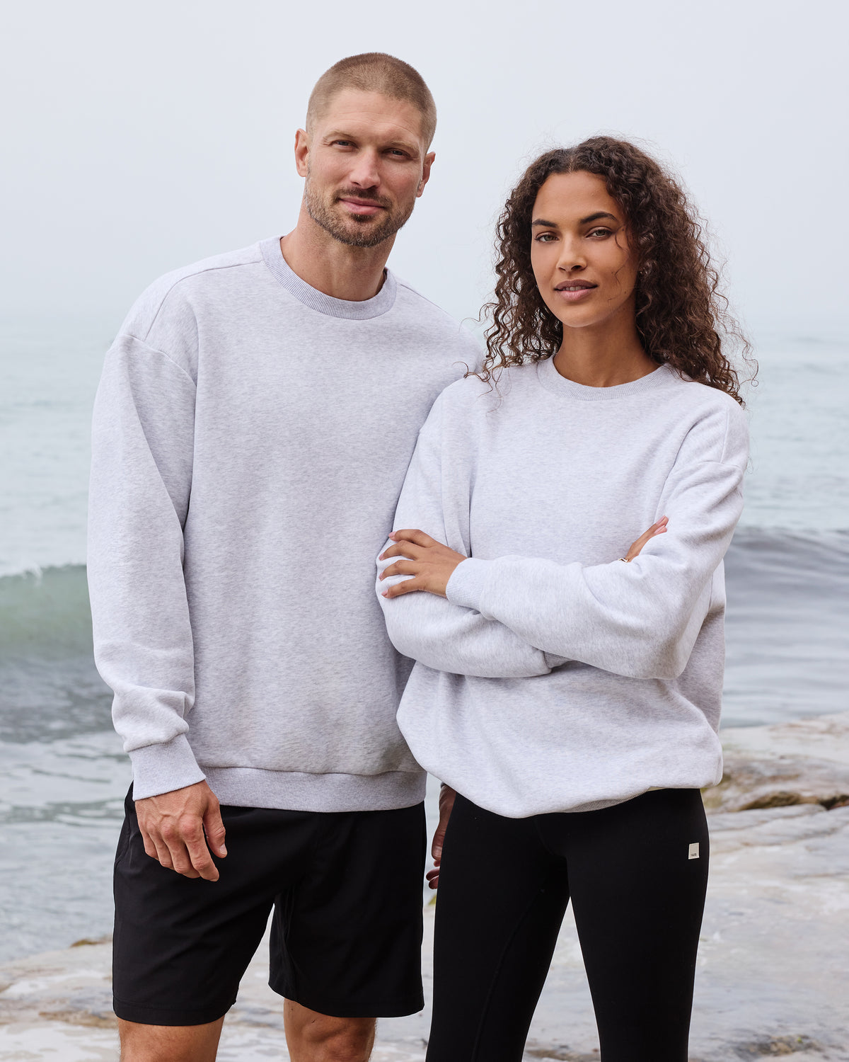 Restore Oversized Crew 2.0 Pale Grey Heather | Vuori outlet