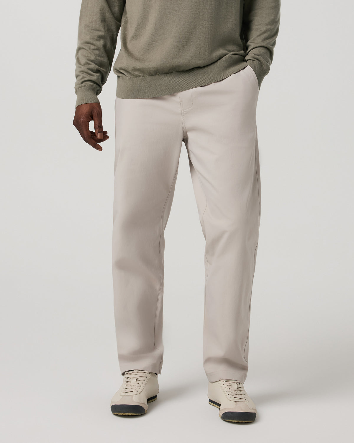 Men's Cascade Elastic Waist Trouser Classic Fit 30" Pewter | Vuori online