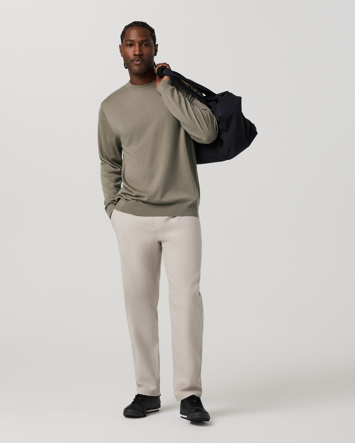 Men's Cascade Elastic Waist Trouser Classic Fit 30" Pewter | Vuori online