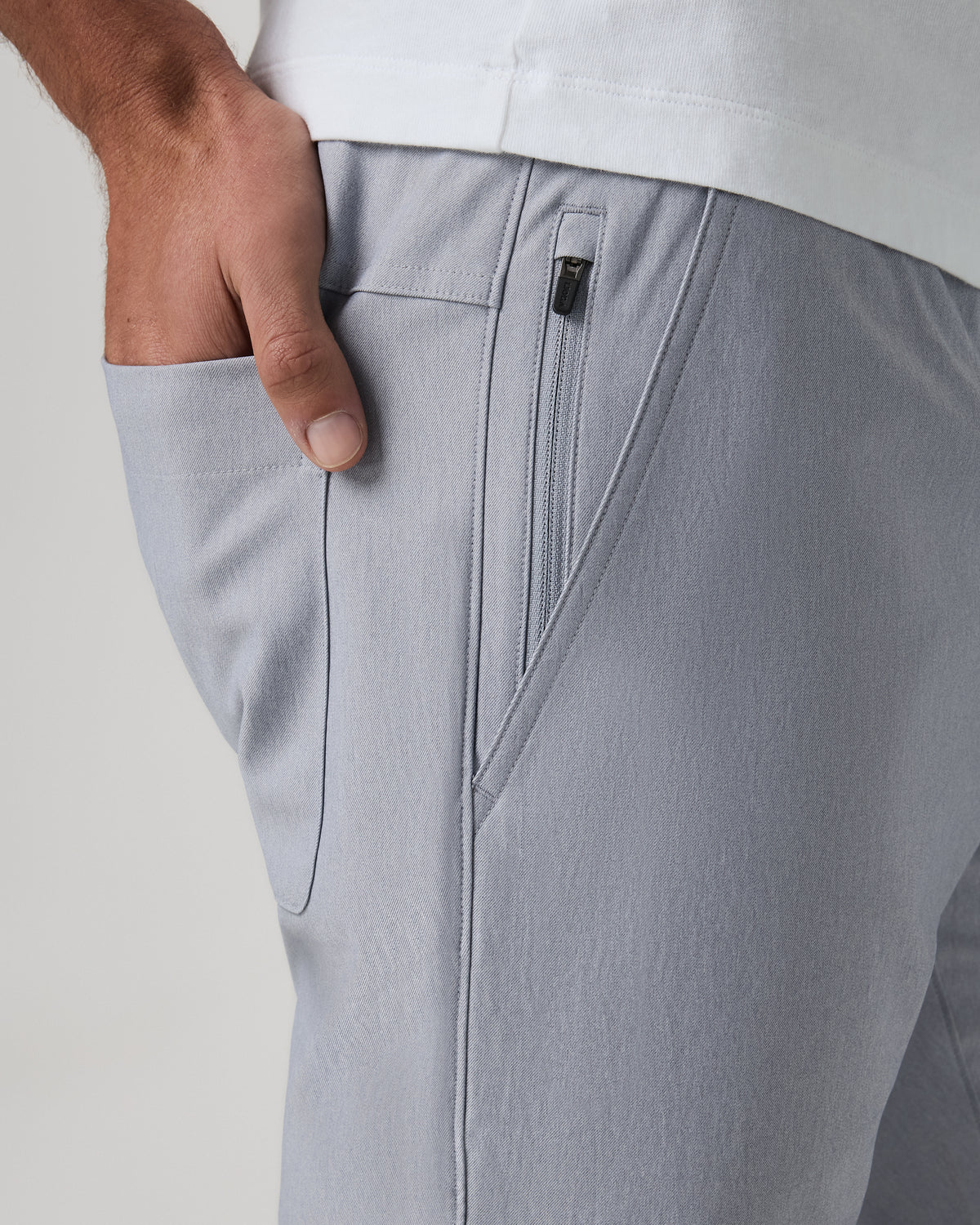 Cascade Elastic Waist Trouser Classic Fit 30" Heather Grey | Vuori outlet