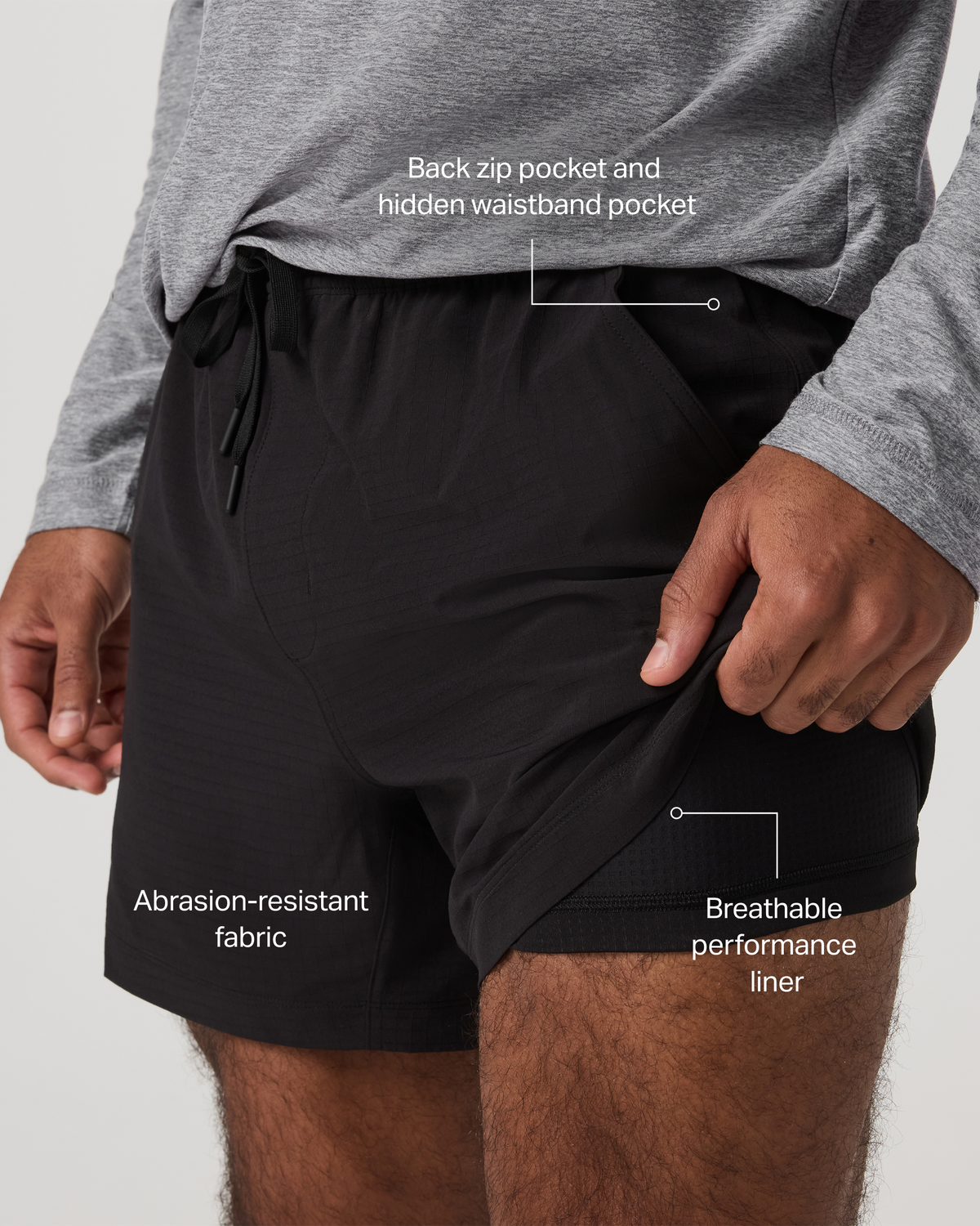 HardKore Short Lined 5" Men's Black Performance Shorts | Vuori outlet