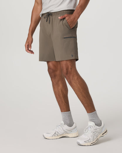 Grafton Short Unlined 7" Men's Training Shorts in Bark | Vuori sale