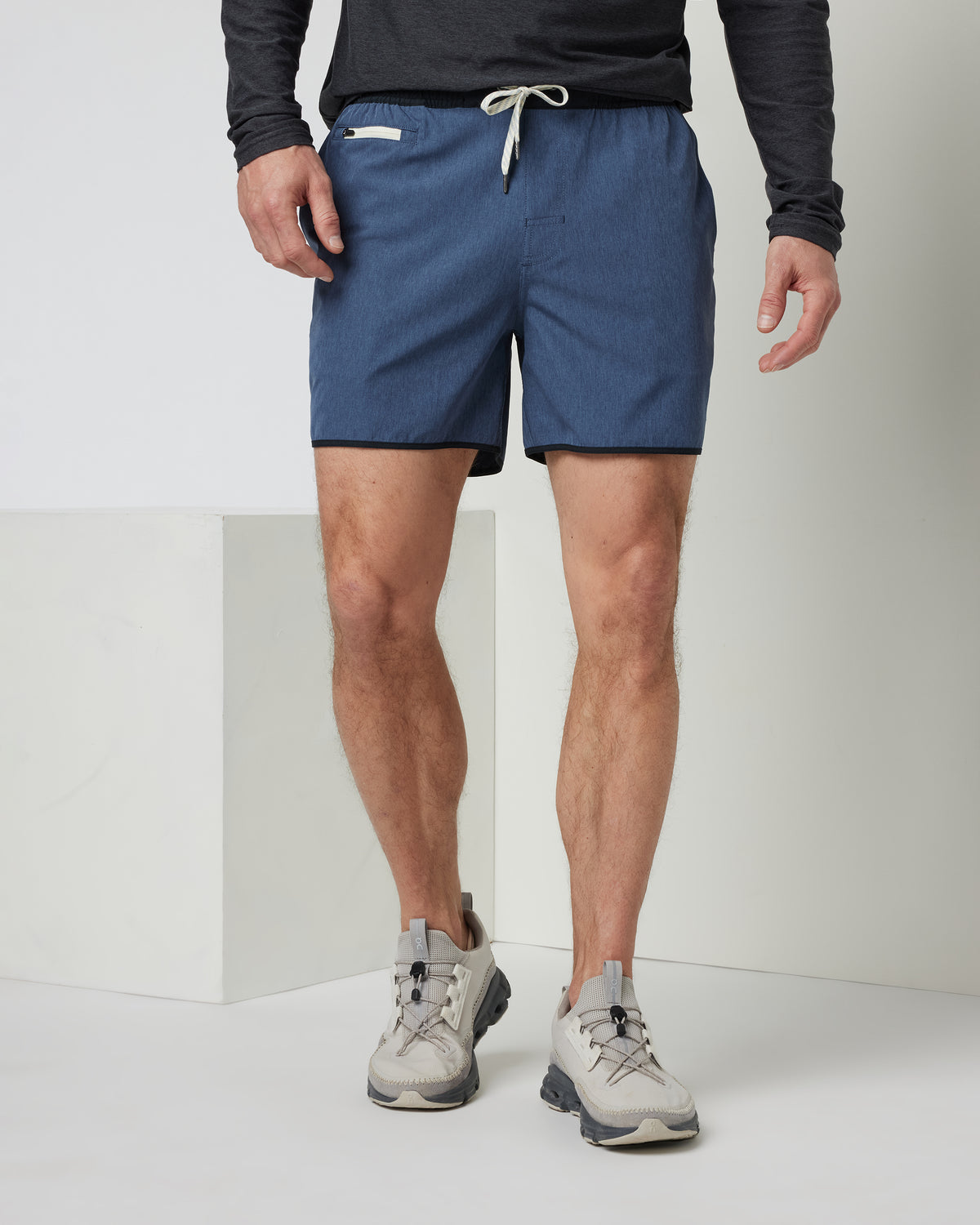 Banks Short 5" Azure Linen Texture | Vuori discount