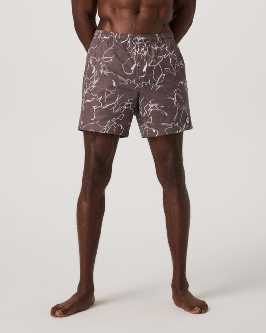 Maverick Volley Short Lined Men's Huckleberry Shorts | Vuori sale