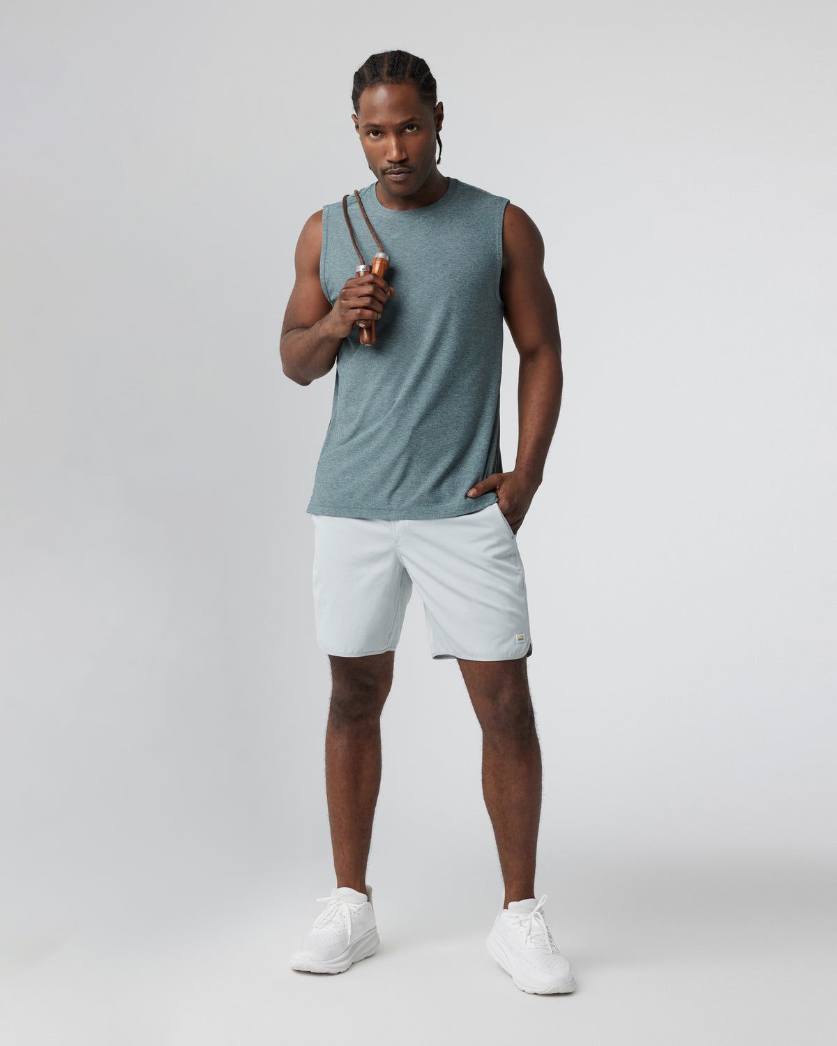 Banks Short Sky Grey Linen Texture Active Shorts | Vuori onsale