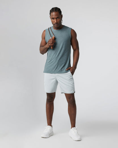 Banks Short Sky Grey Linen Texture Active Shorts | Vuori onsale
