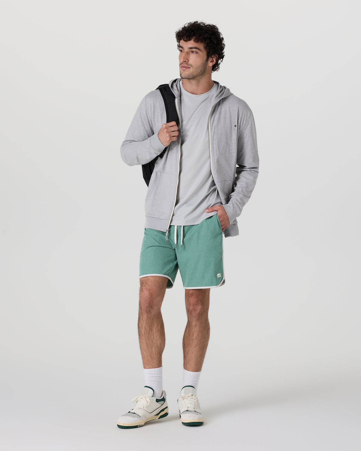 Banks Short Hedge Green Linen Texture | Vuori online