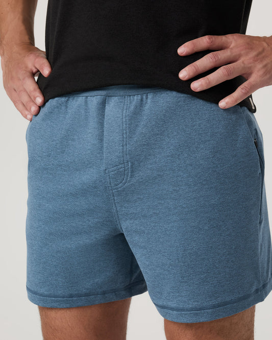 Coronado Short 5" Men's Pool Blue Heather Lounge Shorts | Vuori outlet