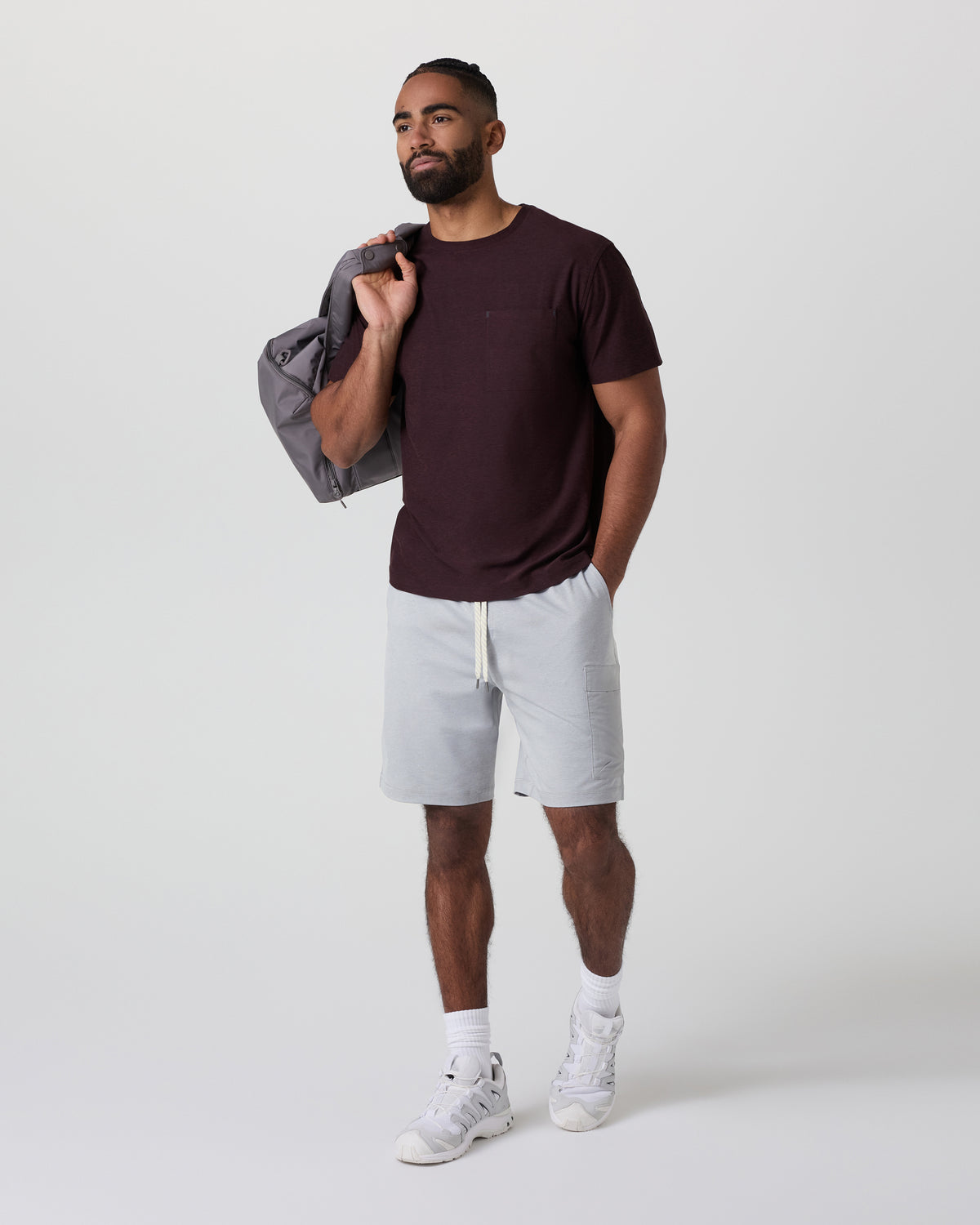 Sunday Performance Utility Short Classic Fit 8" Platinum Heather | Vuori online