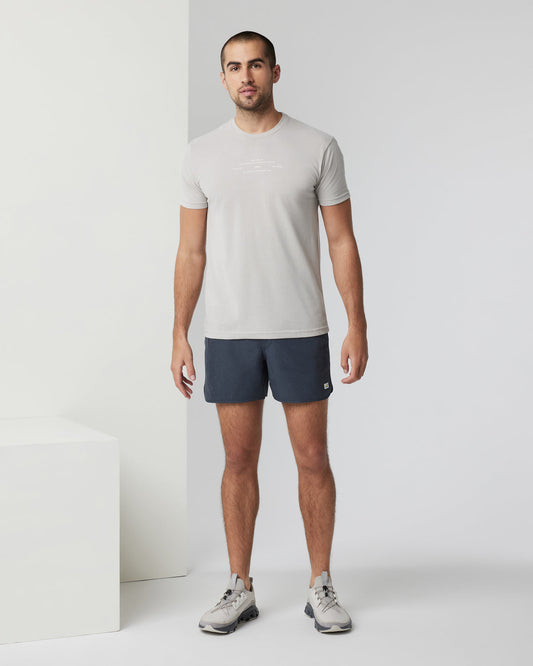 Banks Short 5" Navy Linen Texture Athletic Shorts | Vuori sale