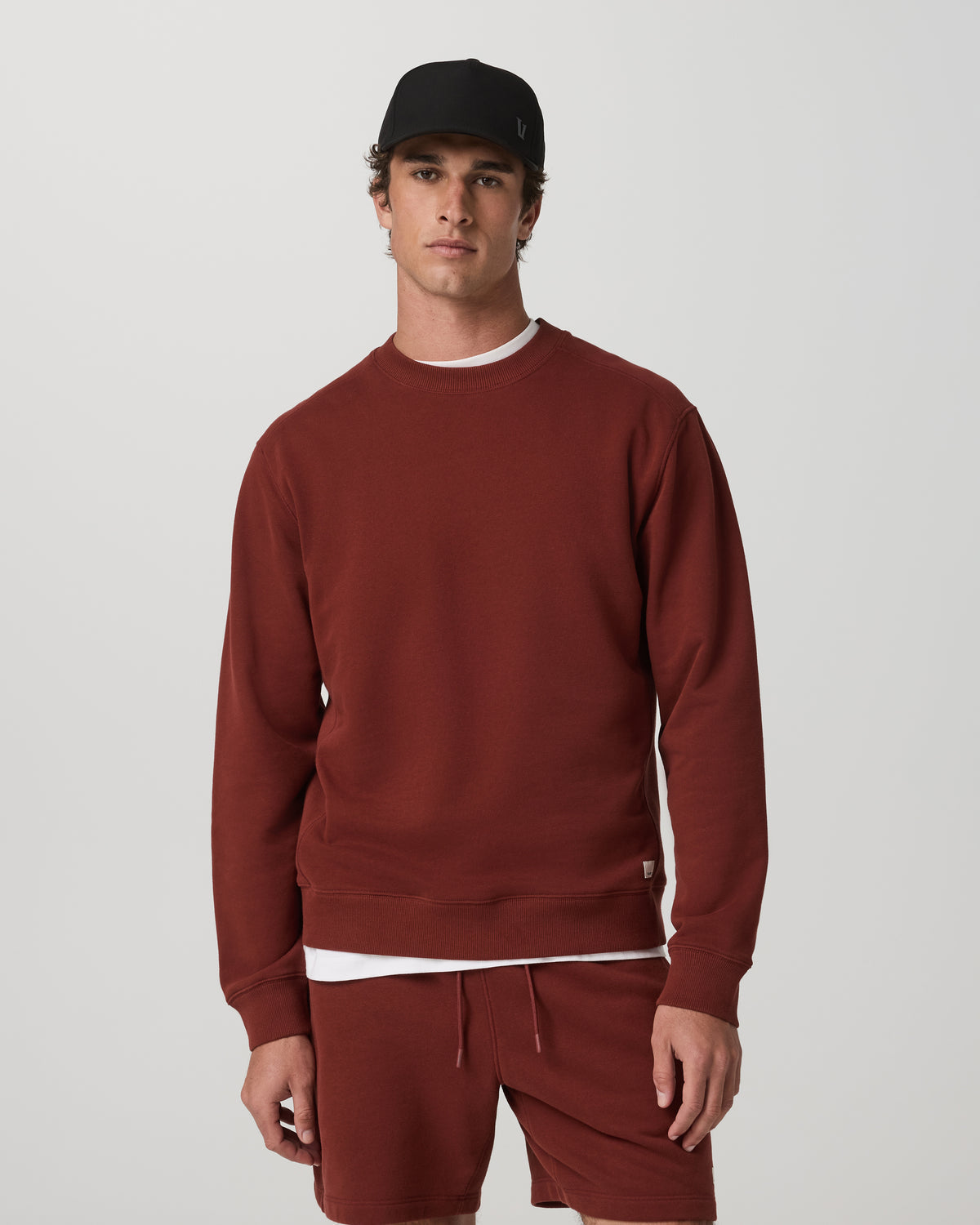 Cypress Vintage Crew Men's Firebrick Fleece Pullover | Vuori outlet