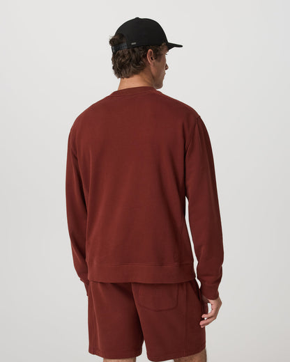 Cypress Vintage Crew Men's Firebrick Fleece Pullover | Vuori outlet