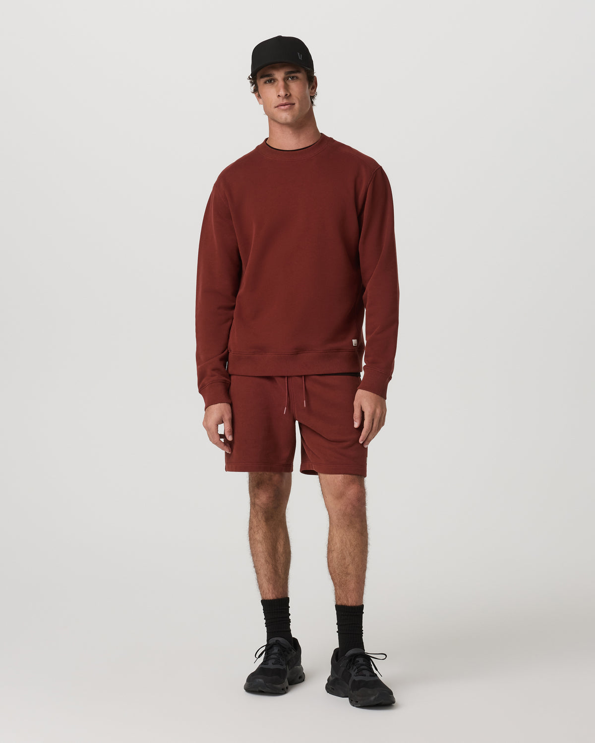 Cypress Vintage Crew Men's Firebrick Fleece Pullover | Vuori outlet