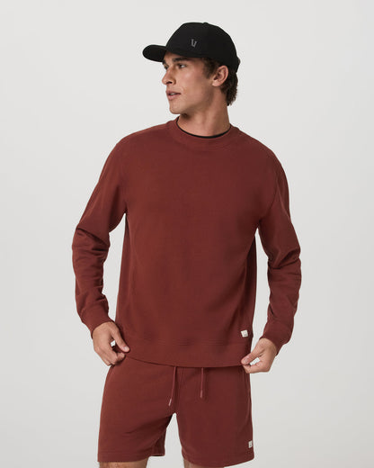 Cypress Vintage Crew Men's Firebrick Fleece Pullover | Vuori outlet