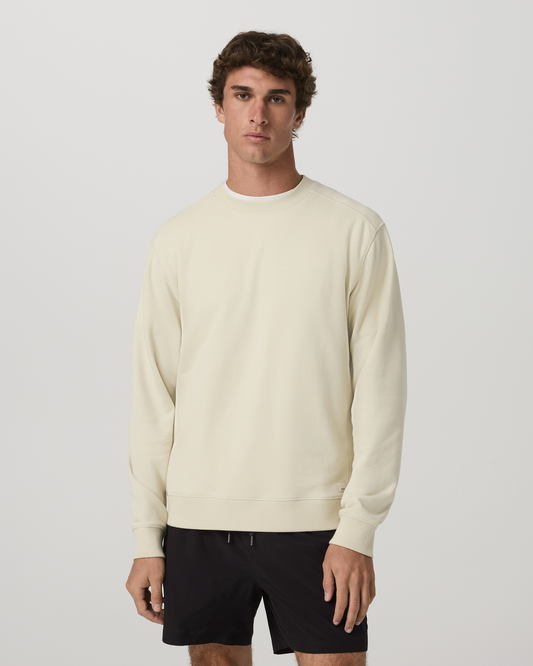 Cypress Vintage Crew Men's Sandalwood Fleece Pullover | Vuori shop