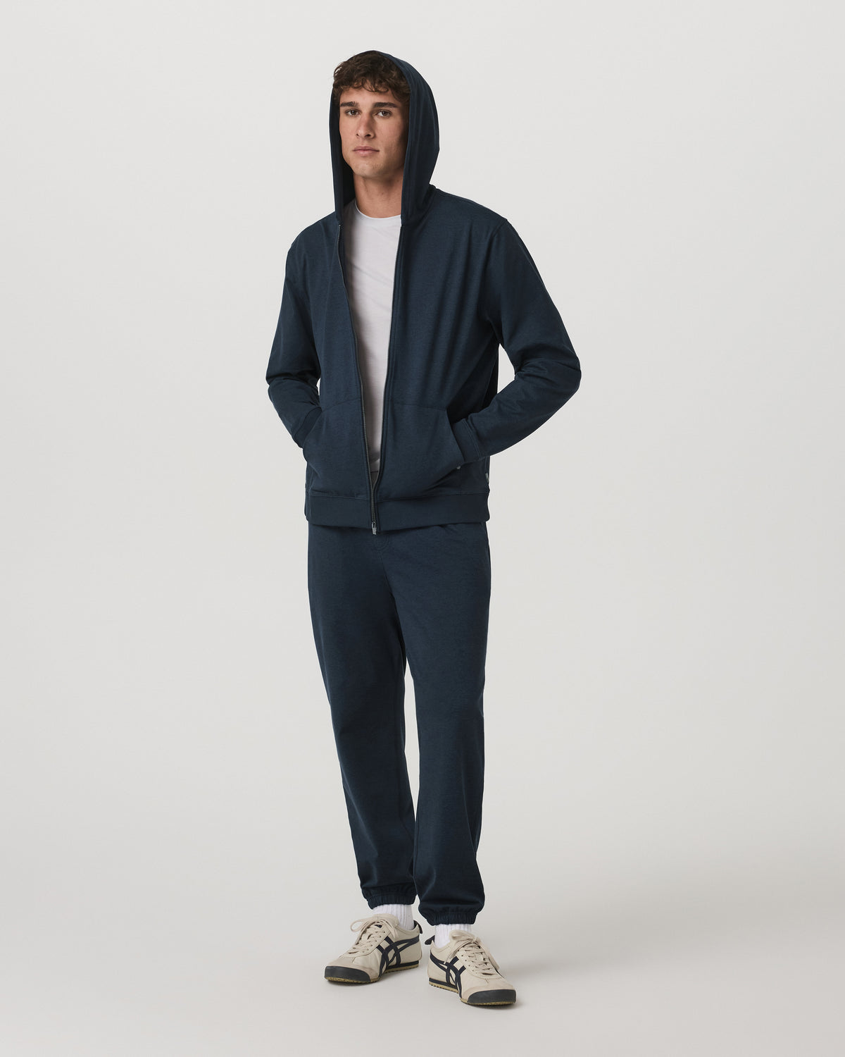 Coronado Full Zip Hoodie 2.0 Men's Midnight Heather Jacket | Vuori shop