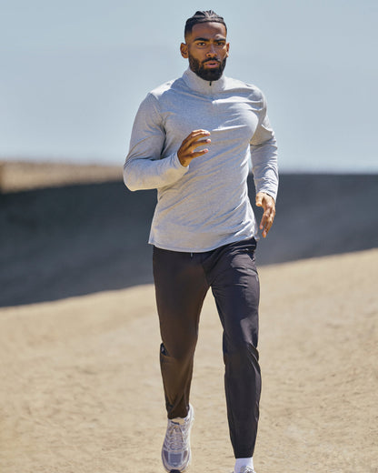 Ponto Half Zip Mock Neck Light Heather Grey | Vuori sale