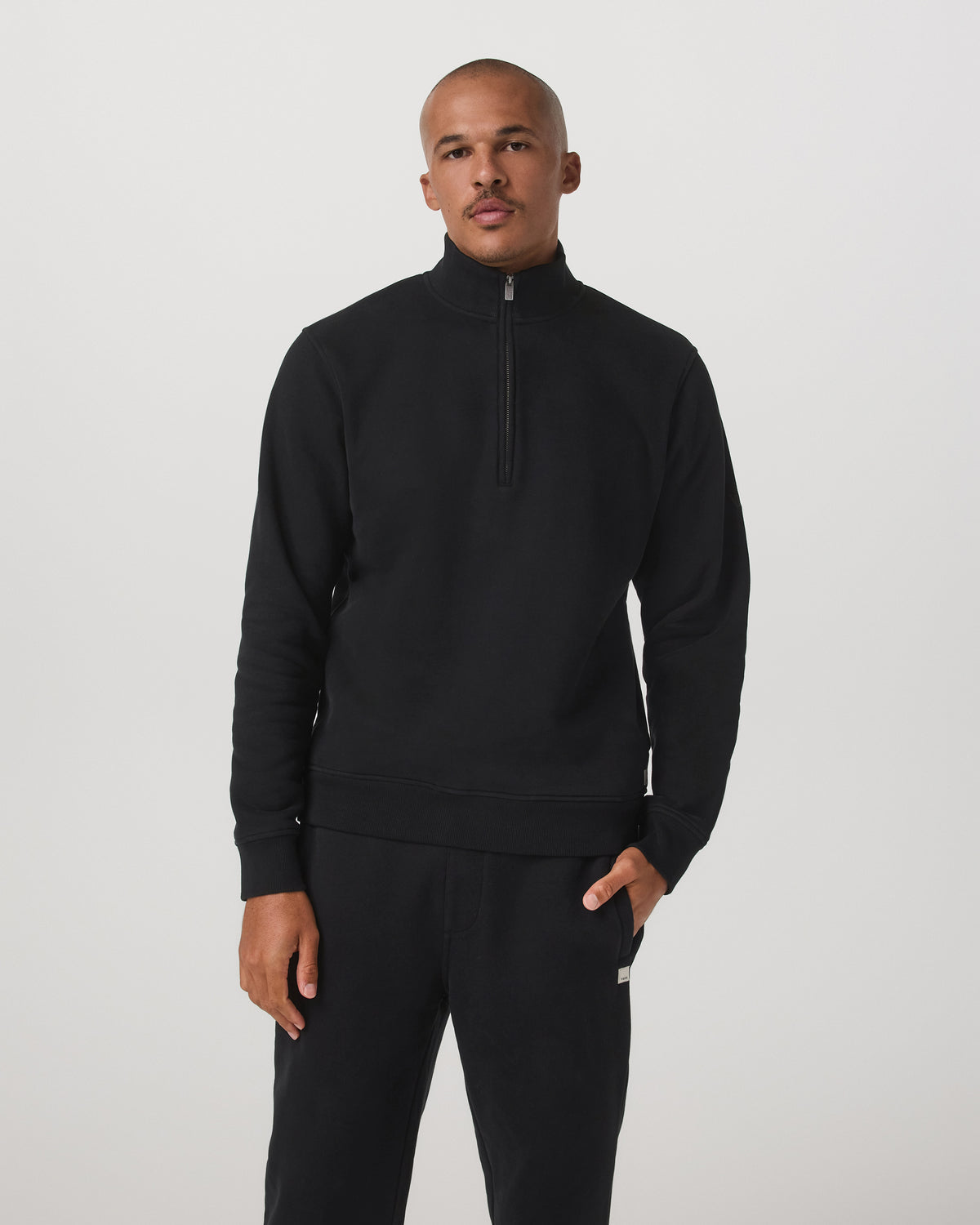 Seaside 1/2 Zip Classic Men's Black Pullover | Vuori discount